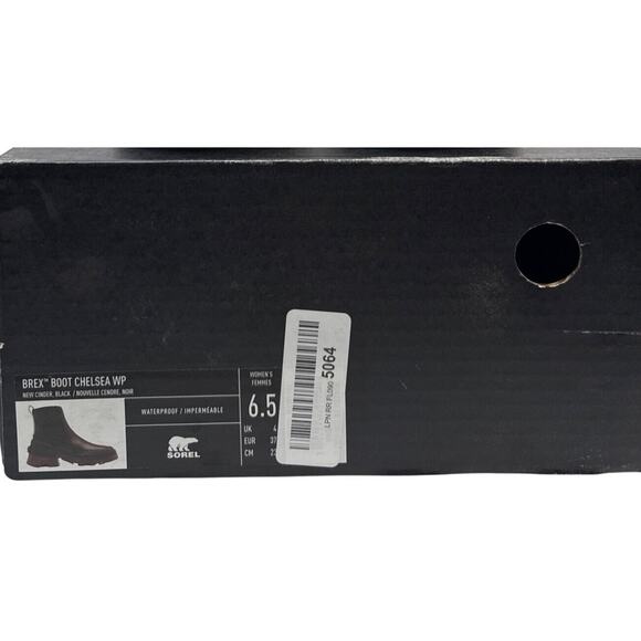 Sorel Chelsea Boot Brex Women's 6.5 Waterproof Leather Cinder Black Pull On Lug - Picture 10 of 10